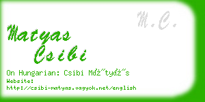 matyas csibi business card